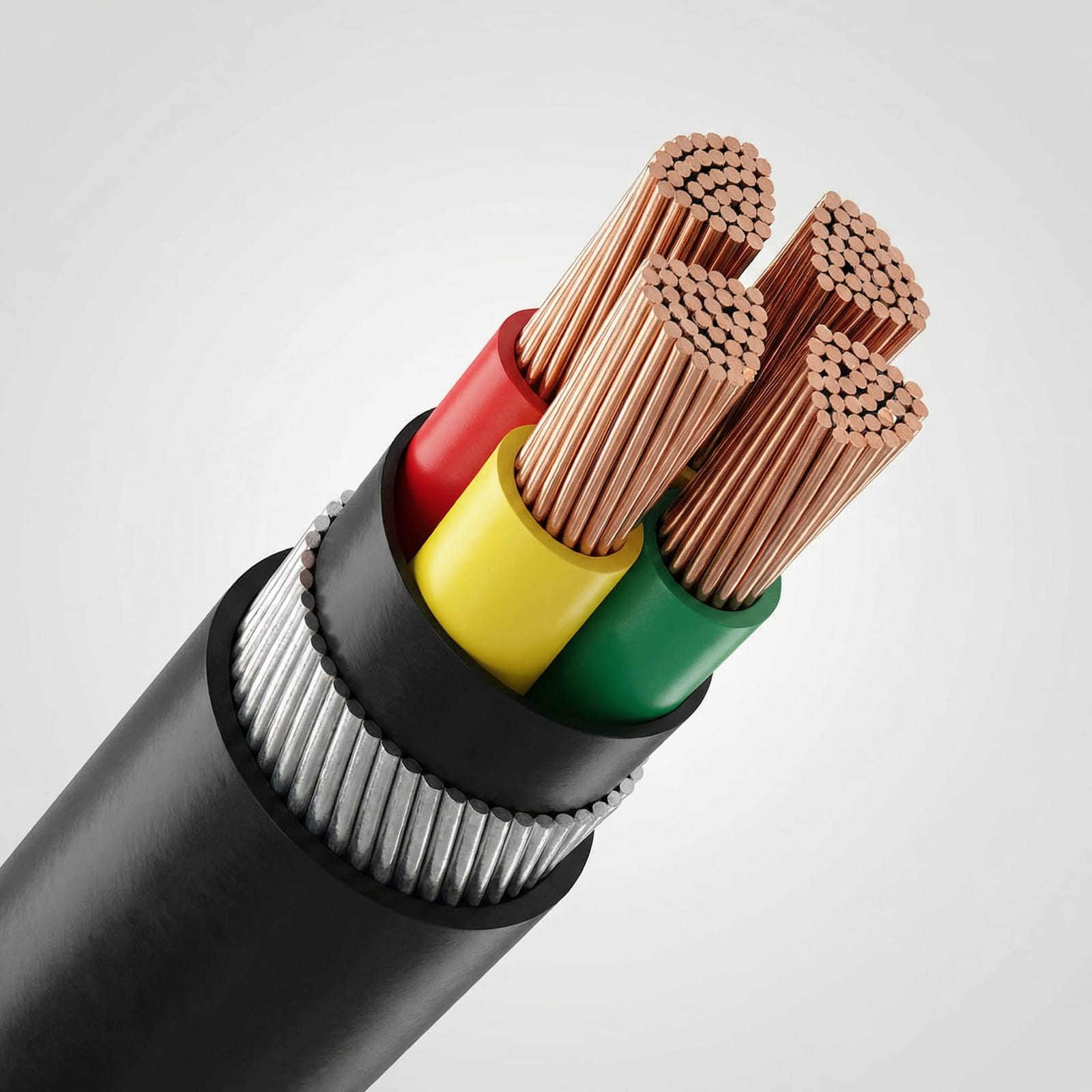 Low voltage power cables with XLPE and PVC insulation