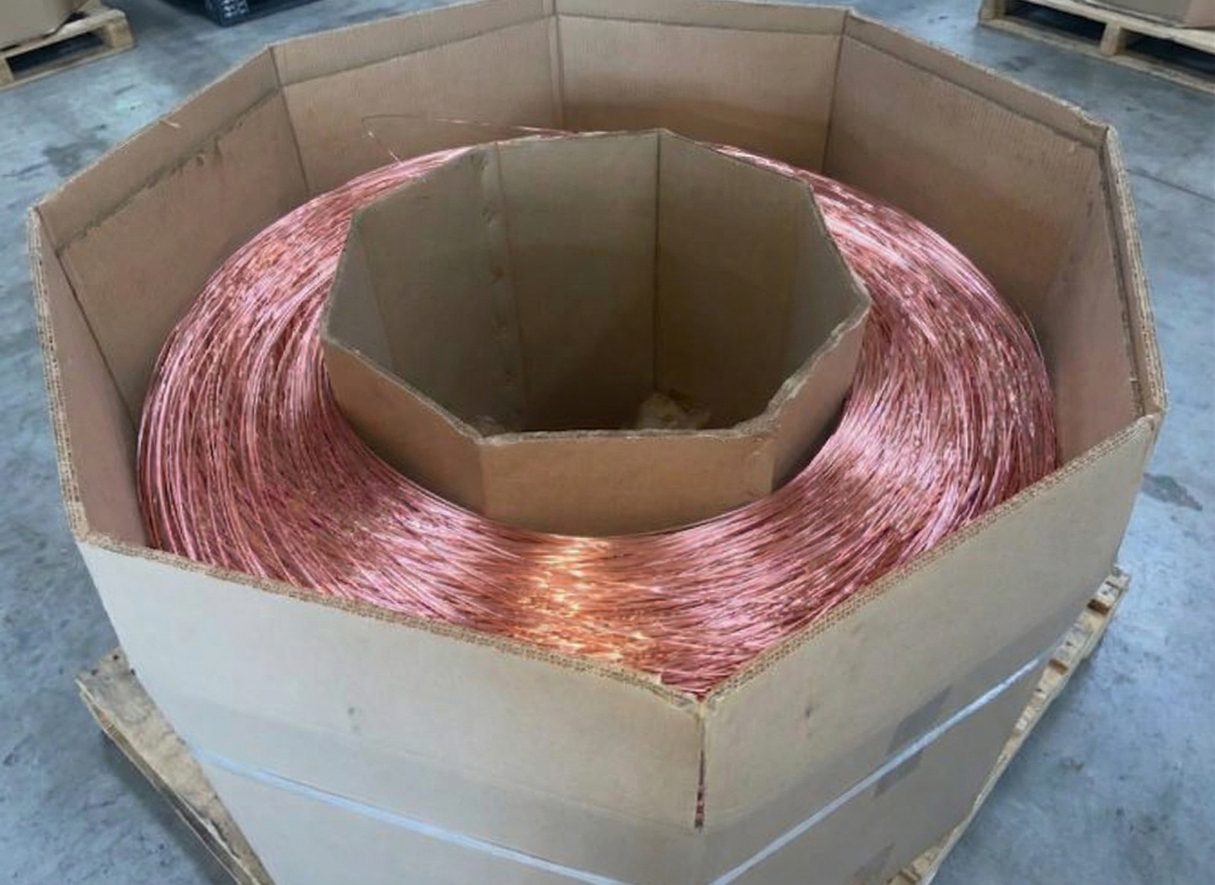 Drawn copper wire coils in soft annealed and hard drawn tempers